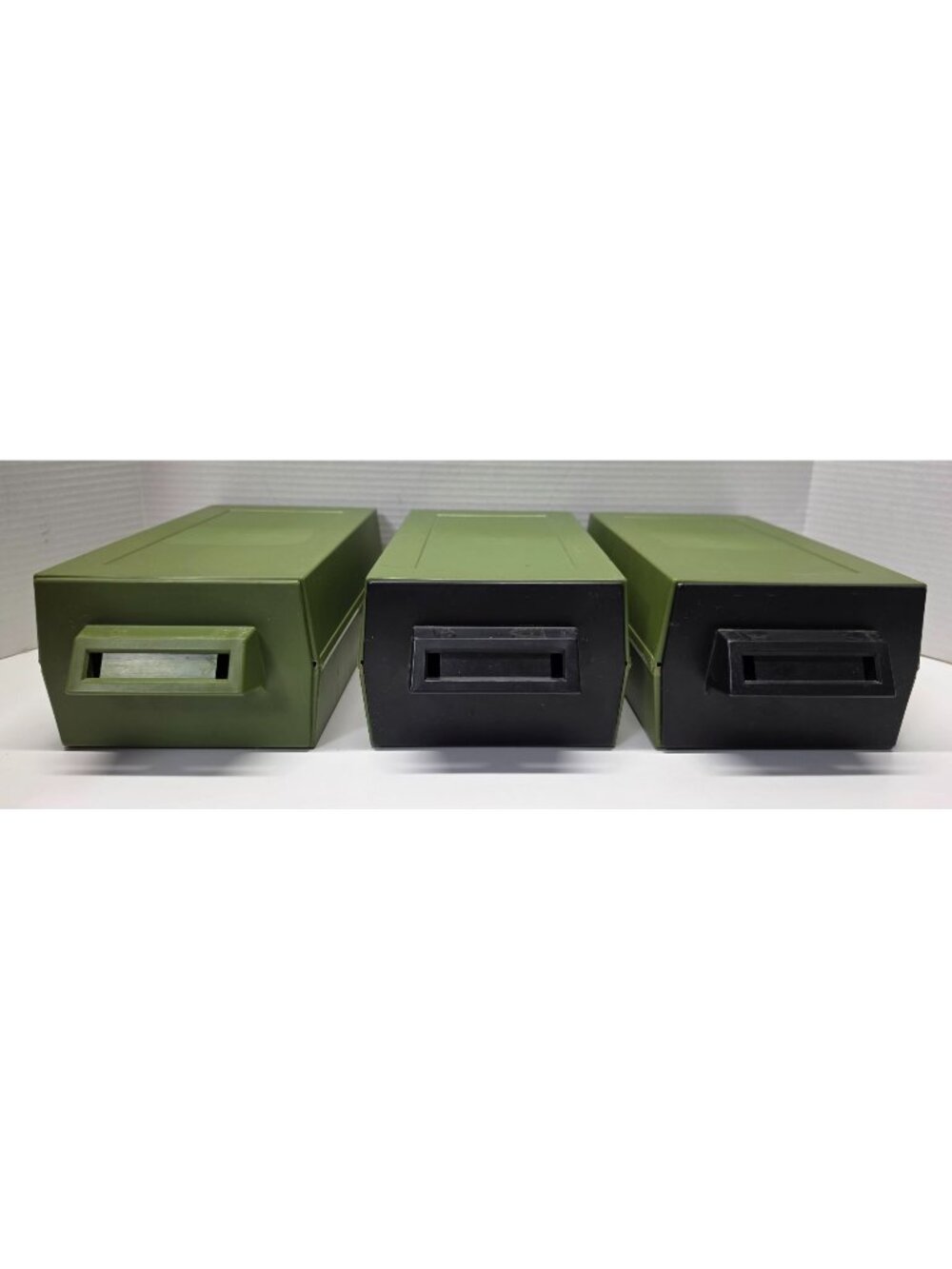 Vintage 1970 Sterling Plastics No 271 Stackable Storage Drawers Green Lot of 3